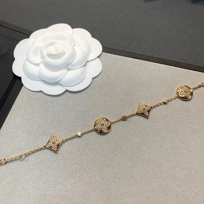 [Avelora]STAR AND SUN 4 MOTIFS GOLD DIAMONDS BRACELET
