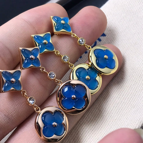 [Avelora]STAR AND SUN AGATE DIAMOND EARRINGS
