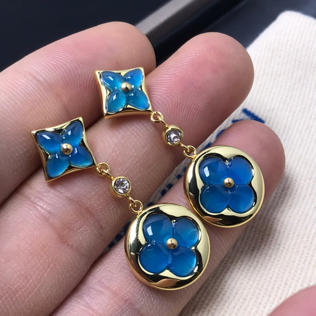[Avelora Jewelry ]STAR AND SUN AGATE DIAMOND EARRINGS