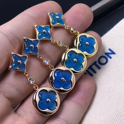[Avelora]STAR AND SUN AGATE DIAMOND EARRINGS