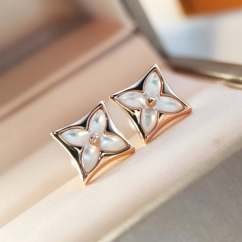 [Avelora Jewelry ]STAR MOP PINK GOLD EARRINGS