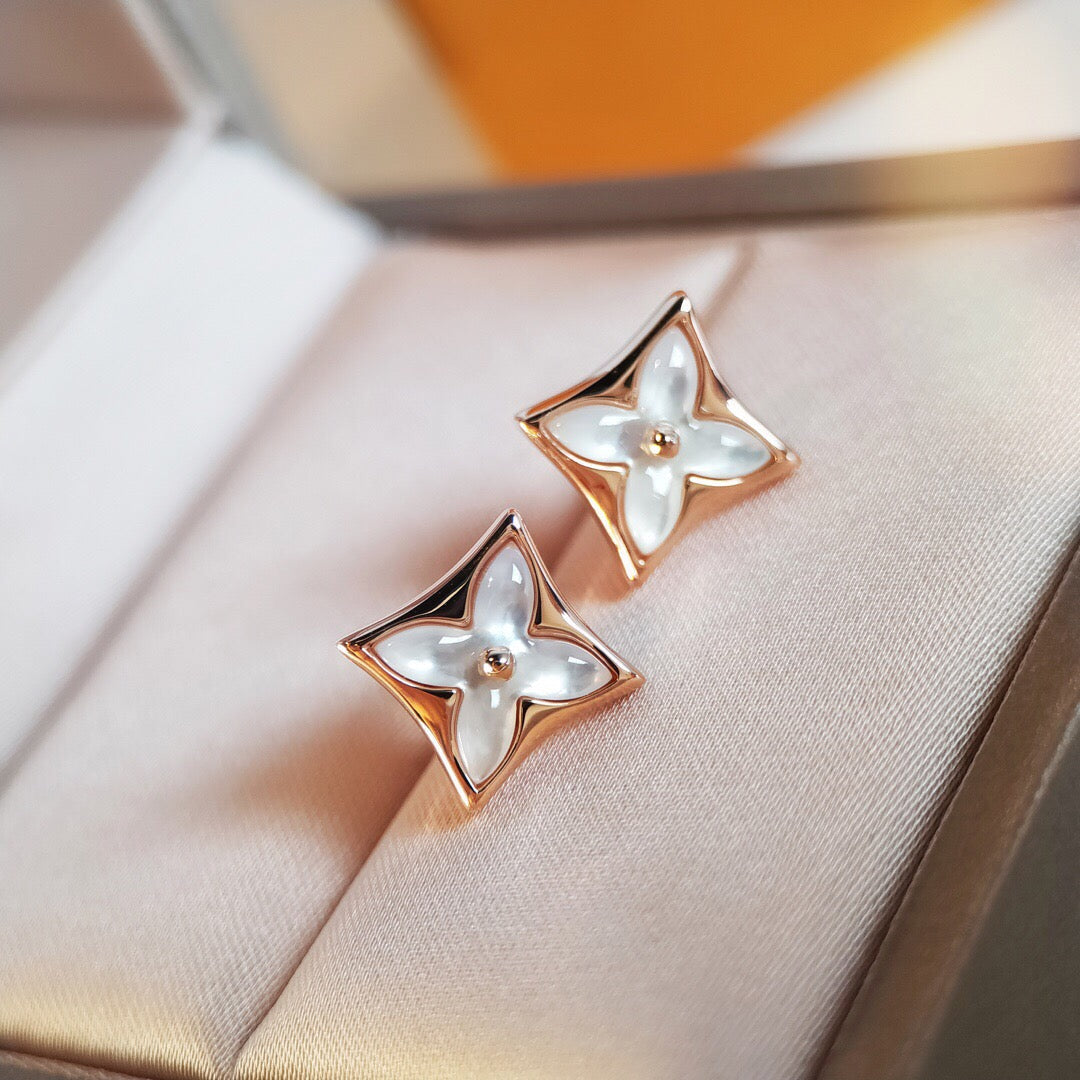 [Avelora Jewelry ]STAR MOP PINK GOLD EARRINGS