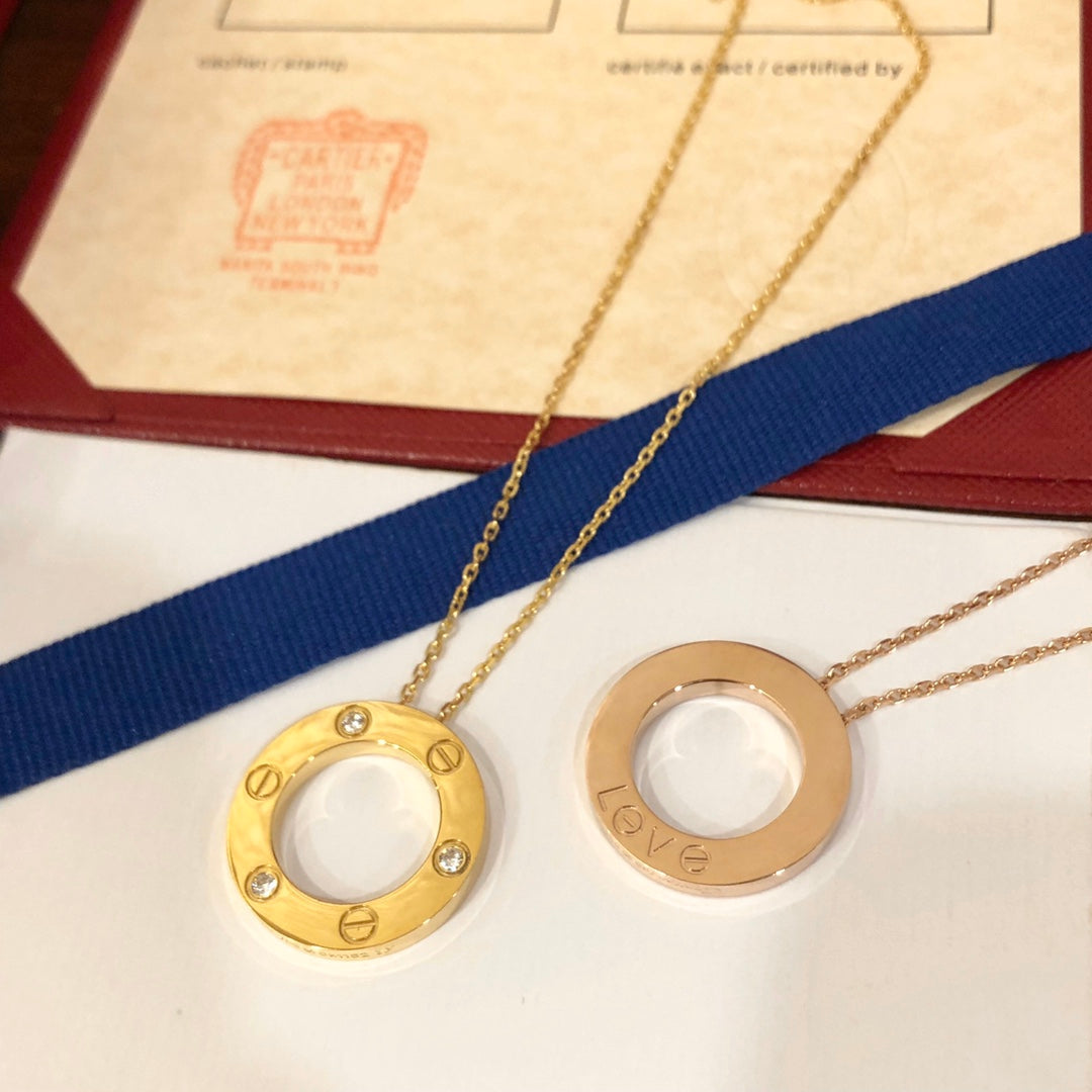 [Avelora Jewelry ]LOVE NECKLACE 16MM 3 DIAMONDS