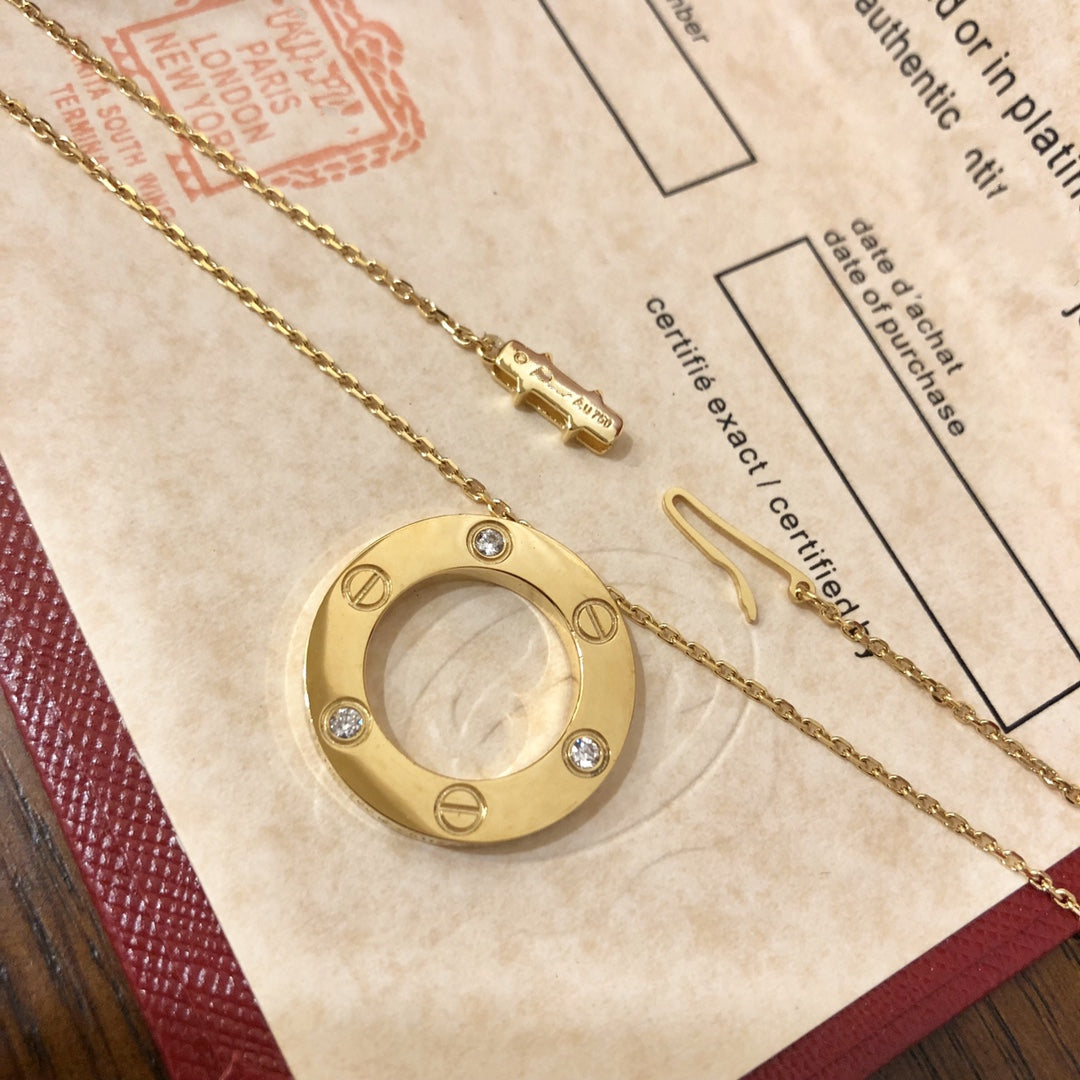 [Avelora Jewelry ]LOVE NECKLACE 16MM 3 DIAMONDS