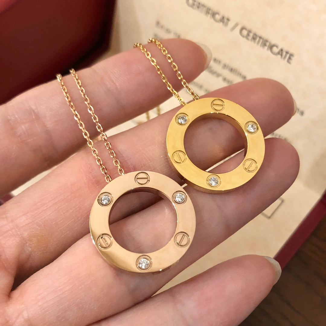 [Avelora Jewelry ]LOVE NECKLACE 16MM 3 DIAMONDS