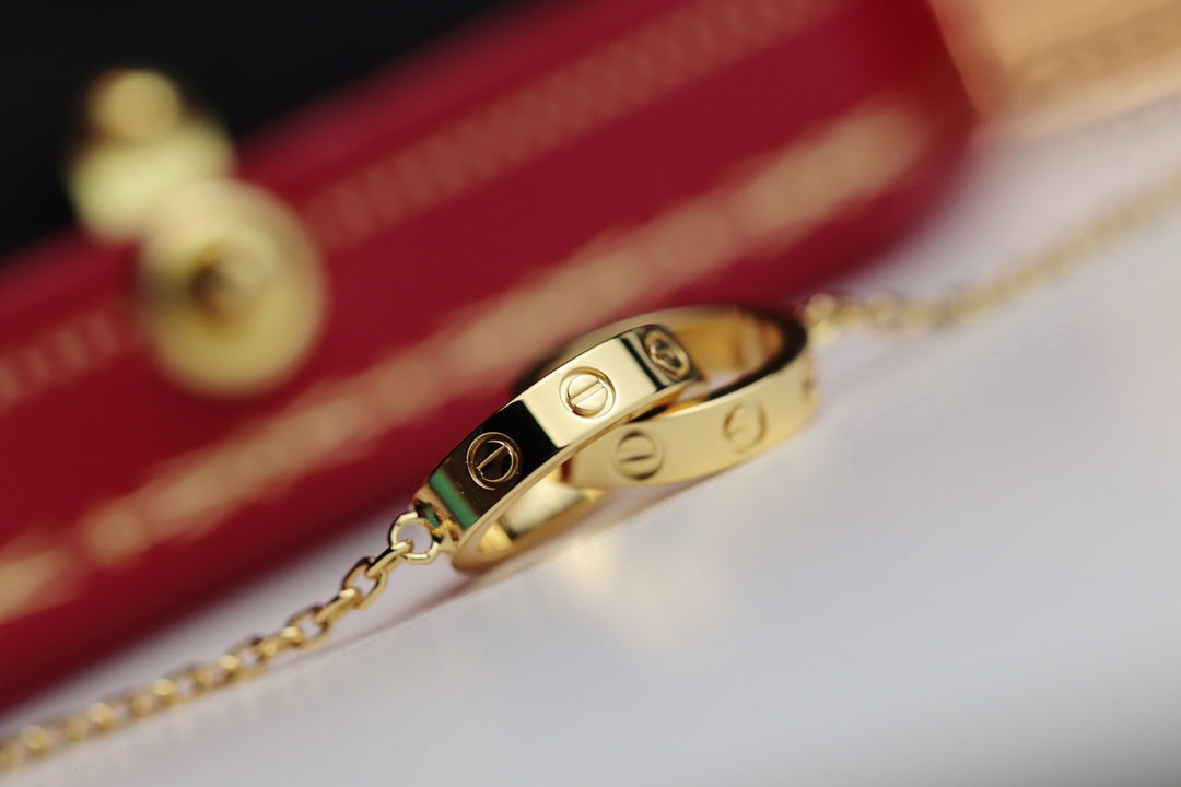[Avelora Jewelry ]LOVE NECKLACE DOUBLE RING GOLD
