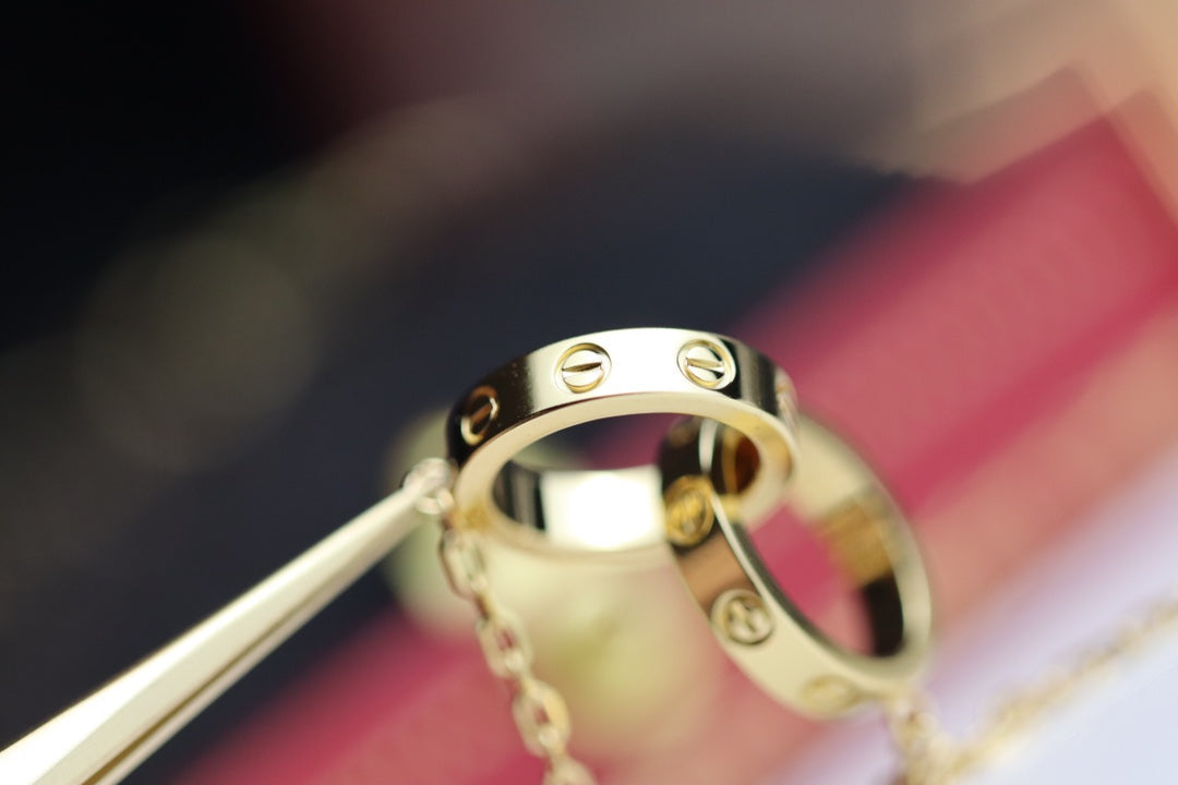 [Avelora Jewelry ]LOVE NECKLACE DOUBLE RING GOLD