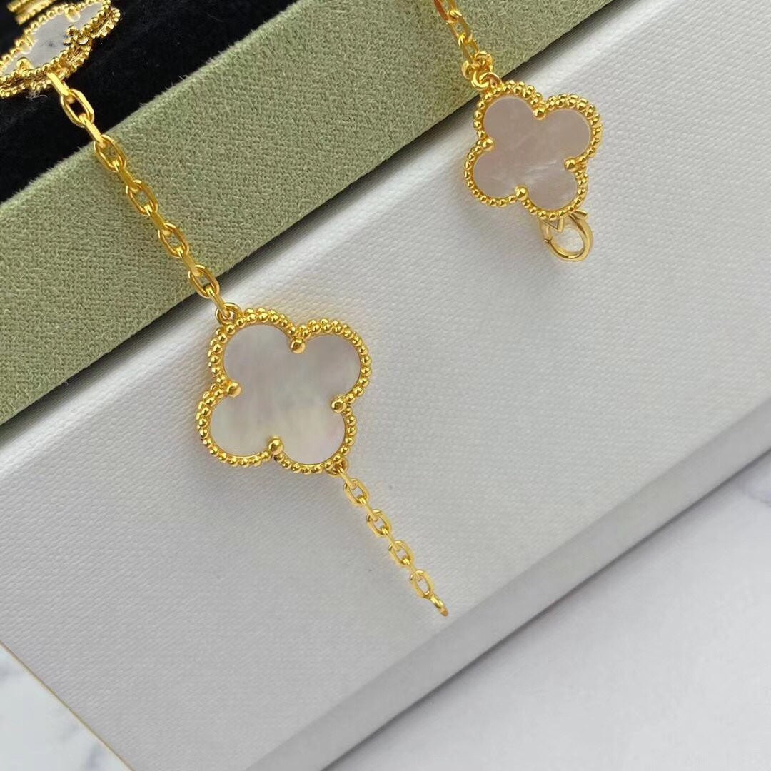 [Avelora Jewelry ]MAGIC CLOVER MOP GOLD BRACELET 5 MOTIFS