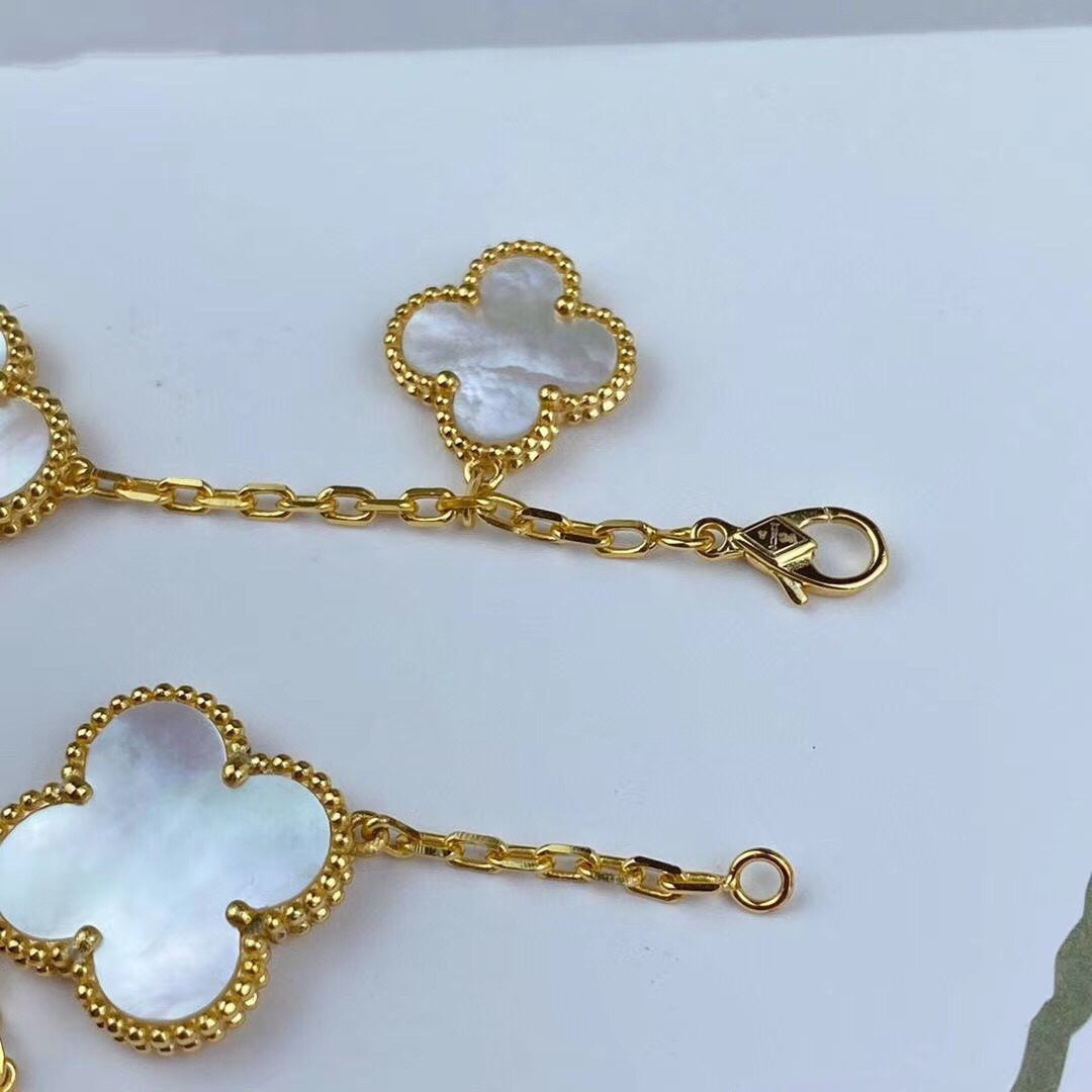 [Avelora Jewelry ]MAGIC CLOVER MOP GOLD BRACELET 5 MOTIFS