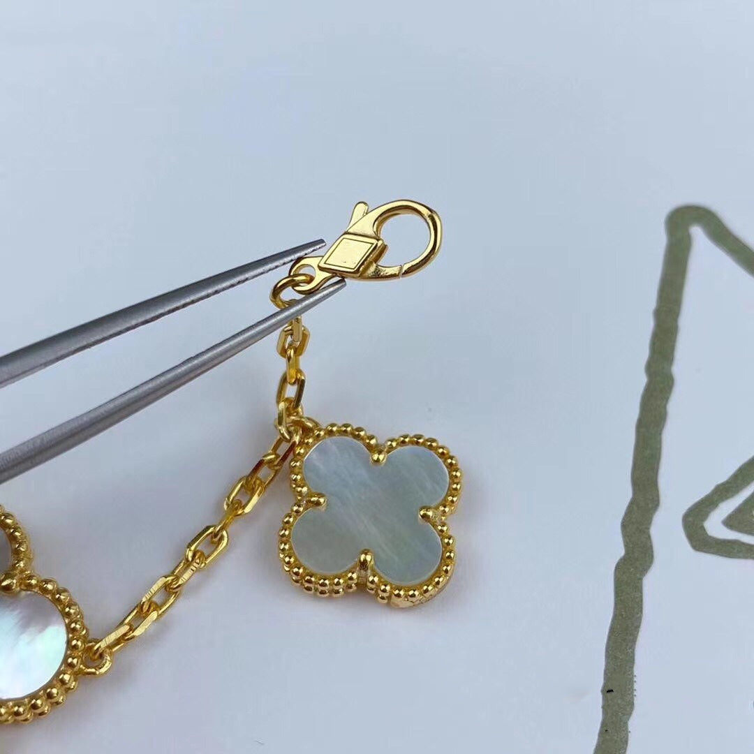 [Avelora Jewelry ]MAGIC CLOVER MOP GOLD BRACELET 5 MOTIFS