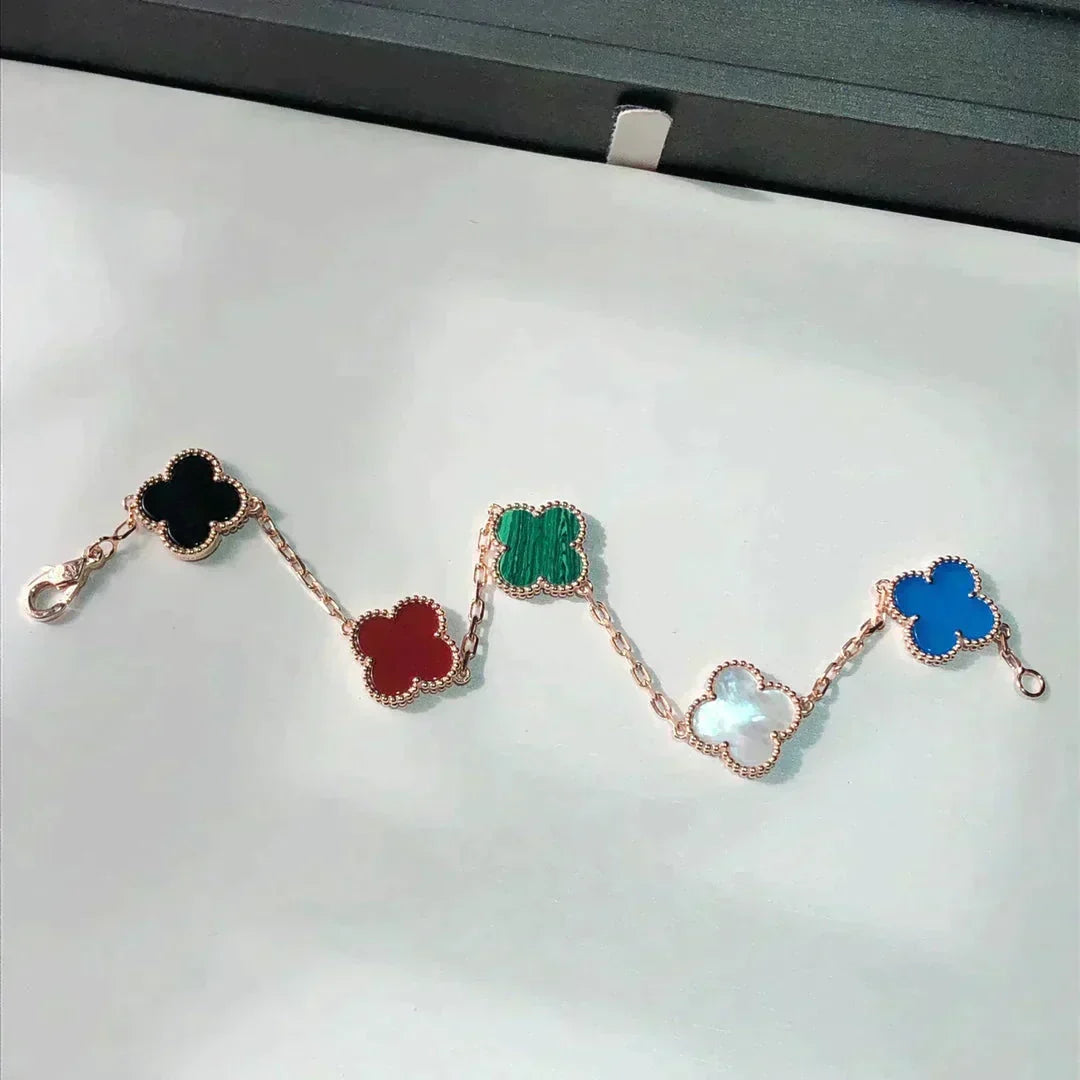 [Avelora Jewelry ]CLOVER 5 MOTIFS MULTICOLOR BRACELET