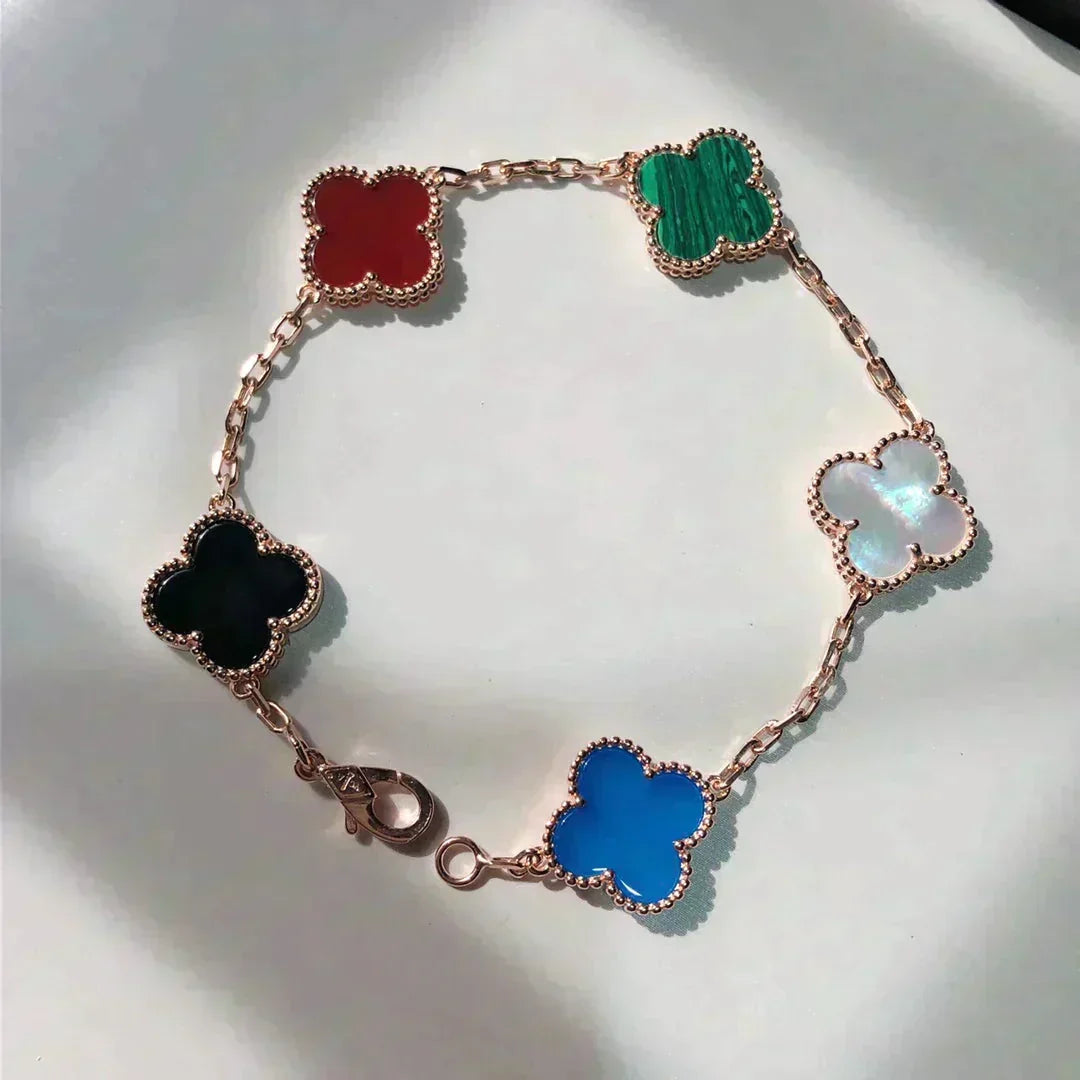 [Avelora Jewelry ]CLOVER 5 MOTIFS MULTICOLOR BRACELET