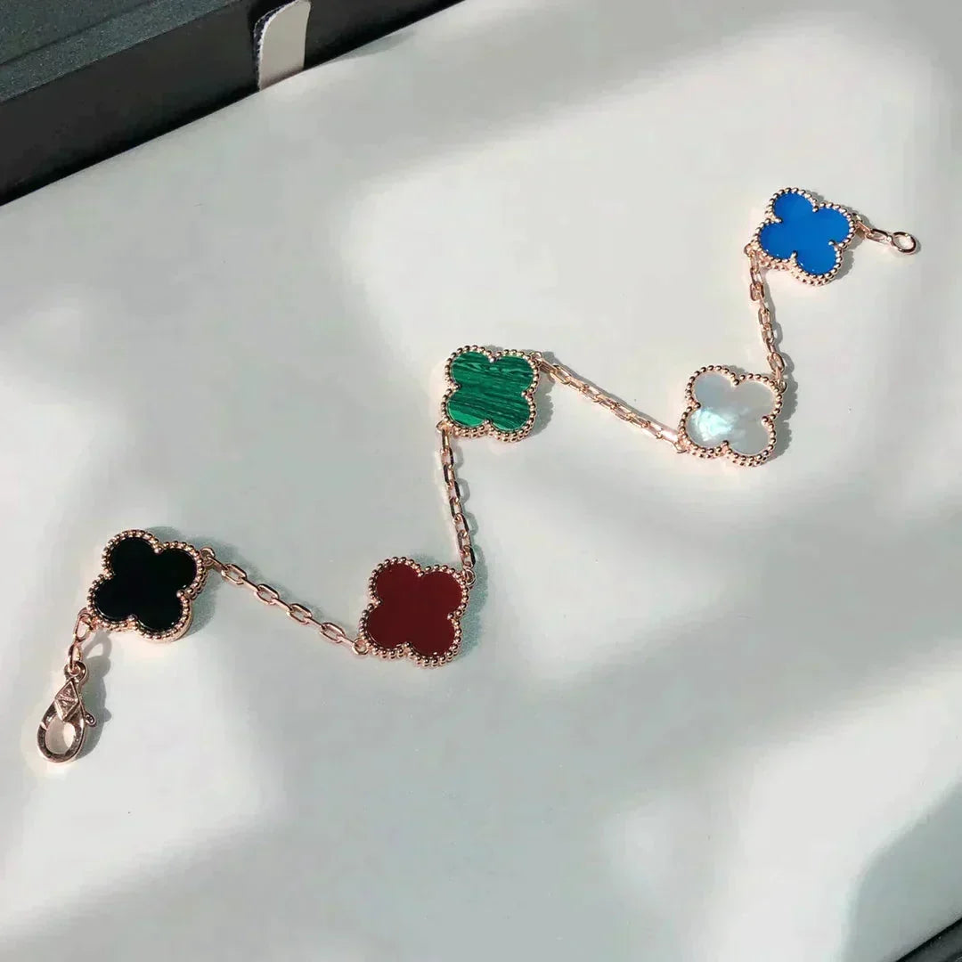 [Avelora Jewelry ]CLOVER 5 MOTIFS MULTICOLOR BRACELET