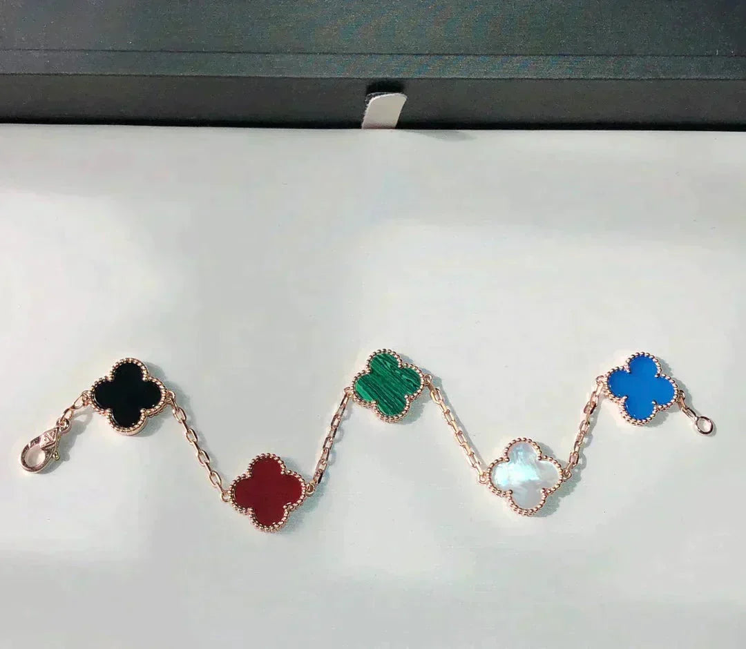 [Avelora Jewelry ]CLOVER 5 MOTIFS MULTICOLOR BRACELET