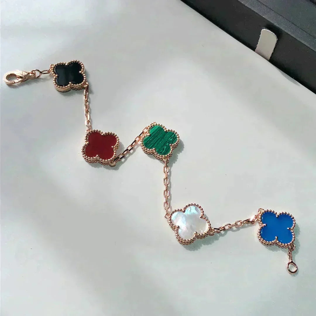 [Avelora Jewelry ]CLOVER 5 MOTIFS MULTICOLOR BRACELET