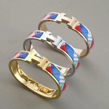 [Avelora Jewelry ]H BRACELET DOTTED BORDER 12MM