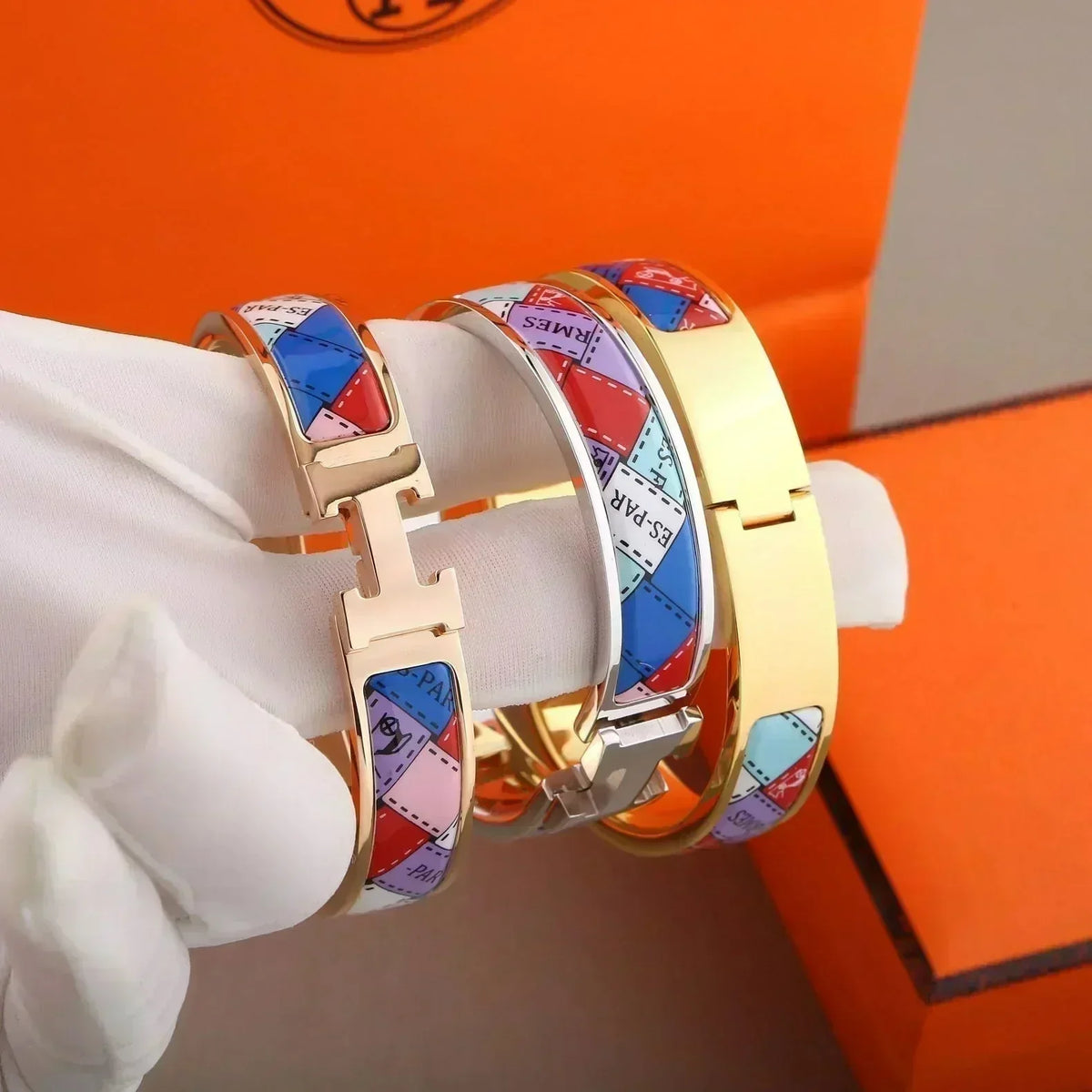 [Avelora Jewelry ]H BRACELET DOTTED BORDER 12MM