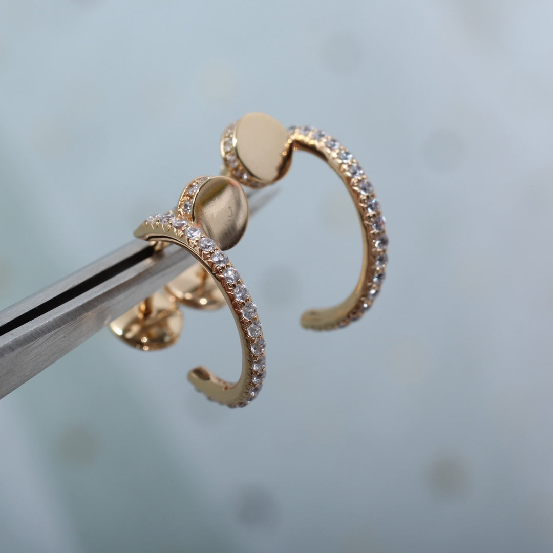 [Avelora Jewelry ]JUSTE EARRINGS 12.75MM PINK GOLD DIAMOND
