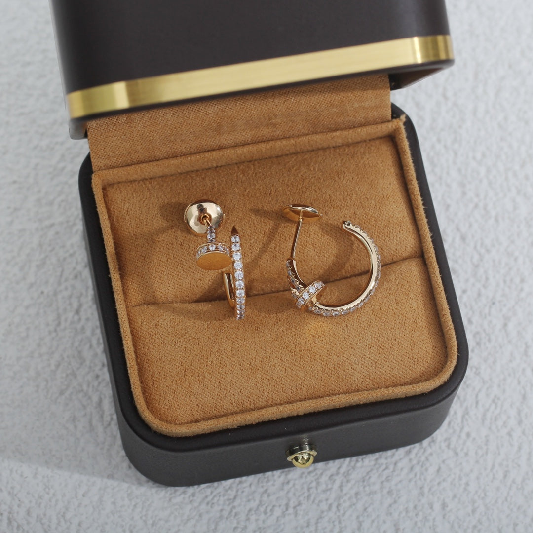 [Avelora Jewelry ]JUSTE EARRINGS 12.75MM PINK GOLD DIAMOND