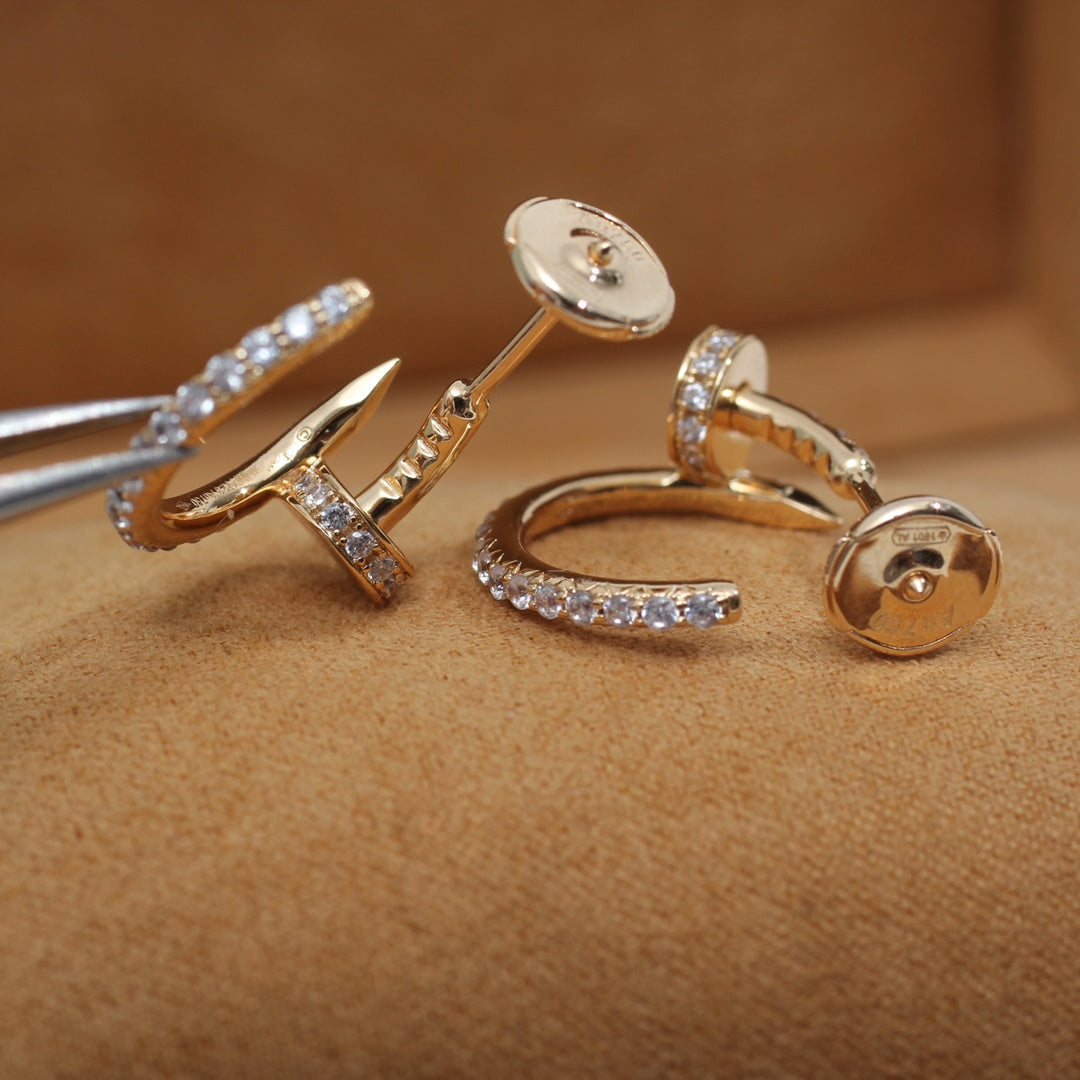 [Avelora Jewelry ]JUSTE EARRINGS 12.75MM PINK GOLD DIAMOND