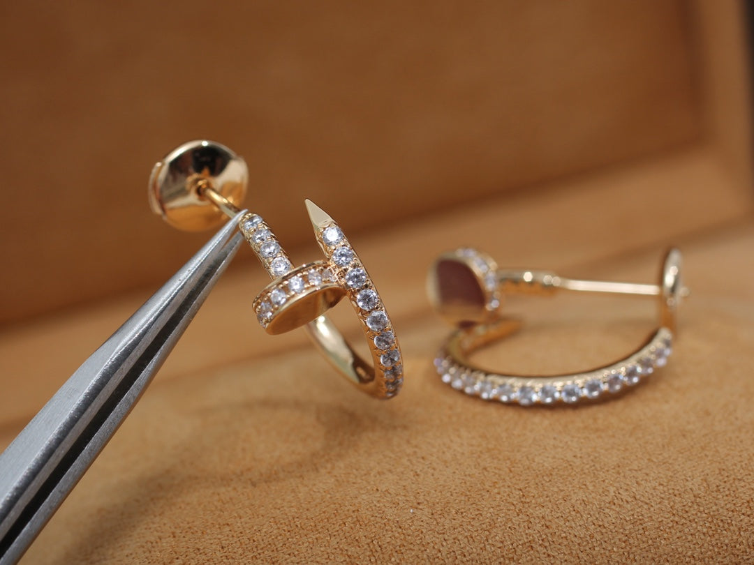 [Avelora Jewelry ]JUSTE EARRINGS 12.75MM PINK GOLD DIAMOND
