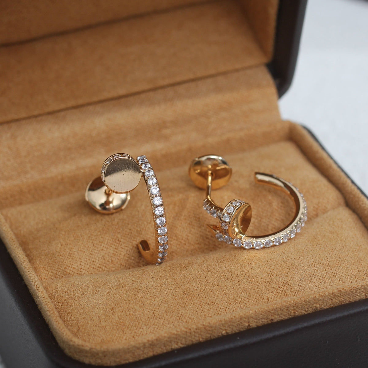 [Avelora Jewelry ]JUSTE EARRINGS 12.75MM PINK GOLD DIAMOND