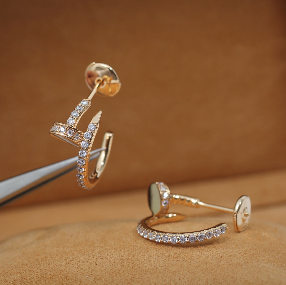 [Avelora Jewelry ]JUSTE EARRINGS 12.75MM PINK GOLD DIAMOND