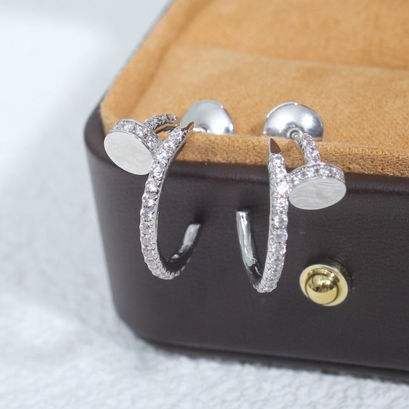 [Avelora Jewelry ]JUSTE EARRINGS 12.75MM SILVER DIAMOND
