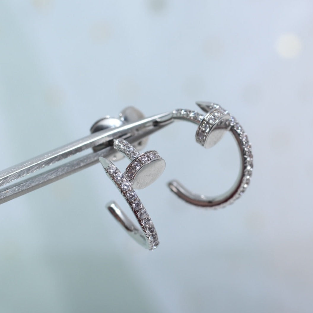 [Avelora Jewelry ]JUSTE EARRINGS 12.75MM SILVER DIAMOND