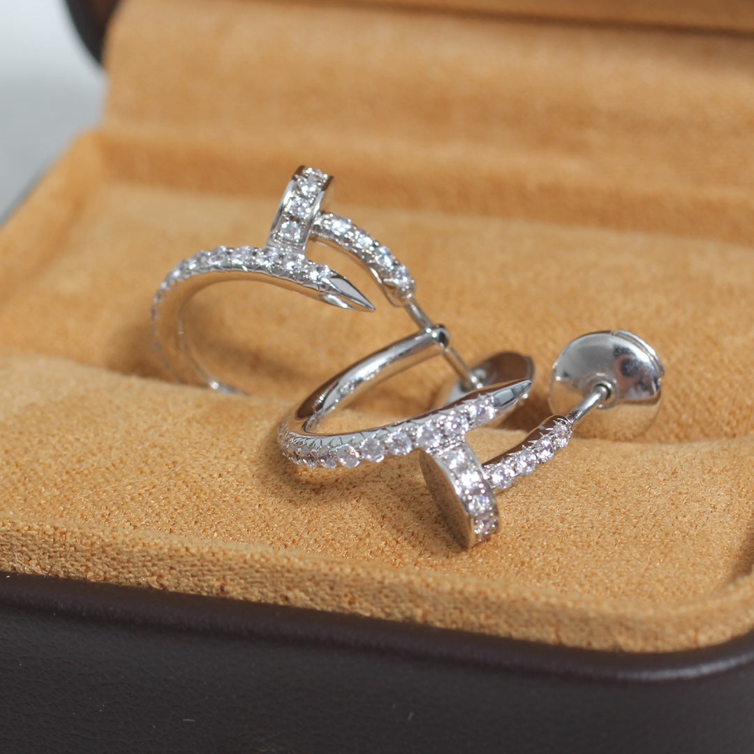 [Avelora Jewelry ]JUSTE EARRINGS 12.75MM SILVER DIAMOND