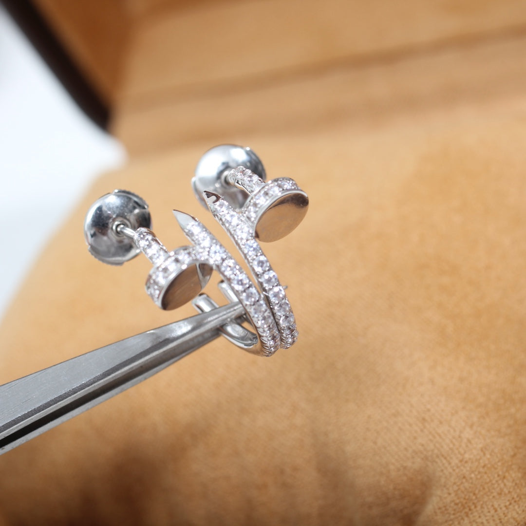[Avelora Jewelry ]JUSTE EARRINGS 12.75MM SILVER DIAMOND