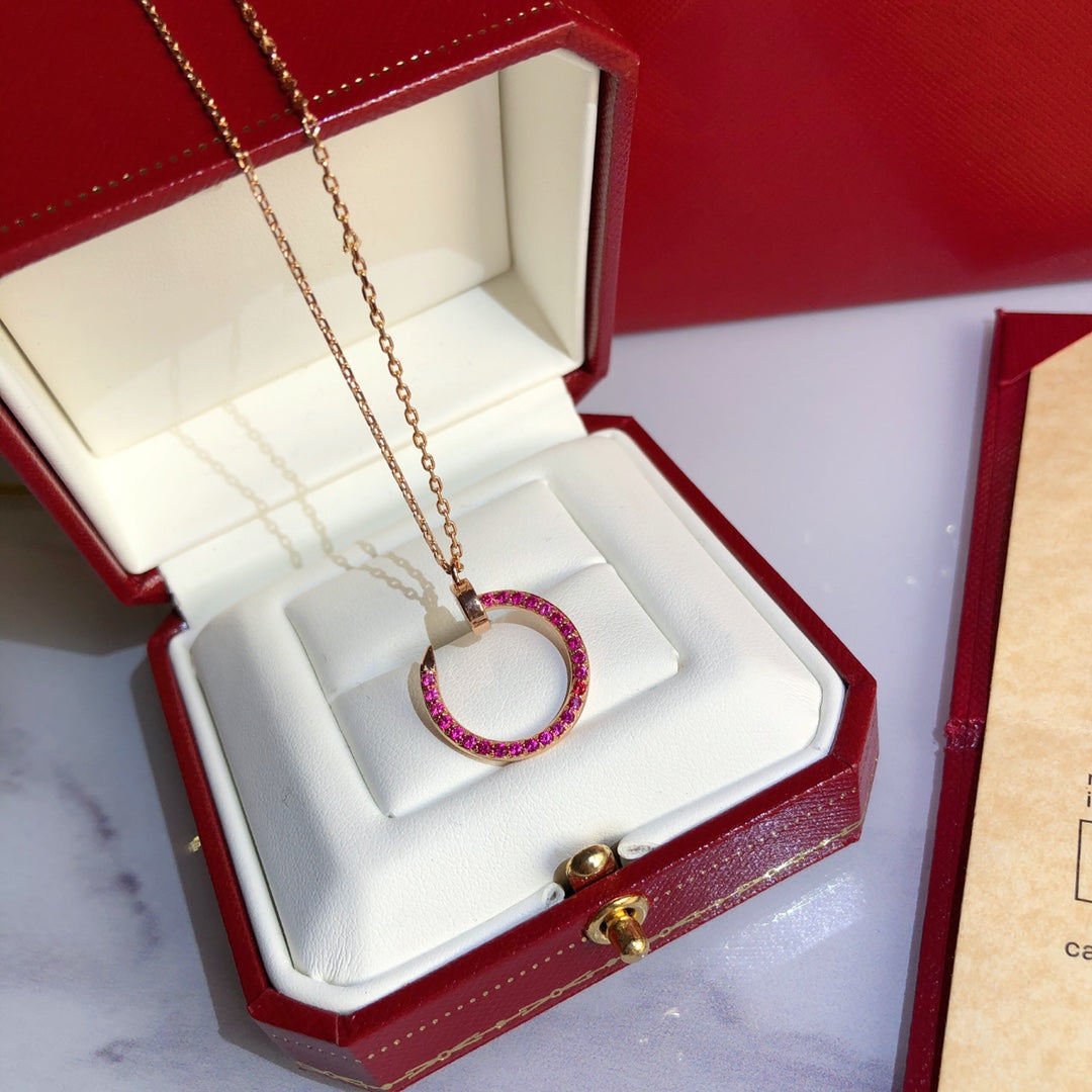 [Avelora Jewelry ]JUSTE NECKLACE GOLD RED DIAMONDS