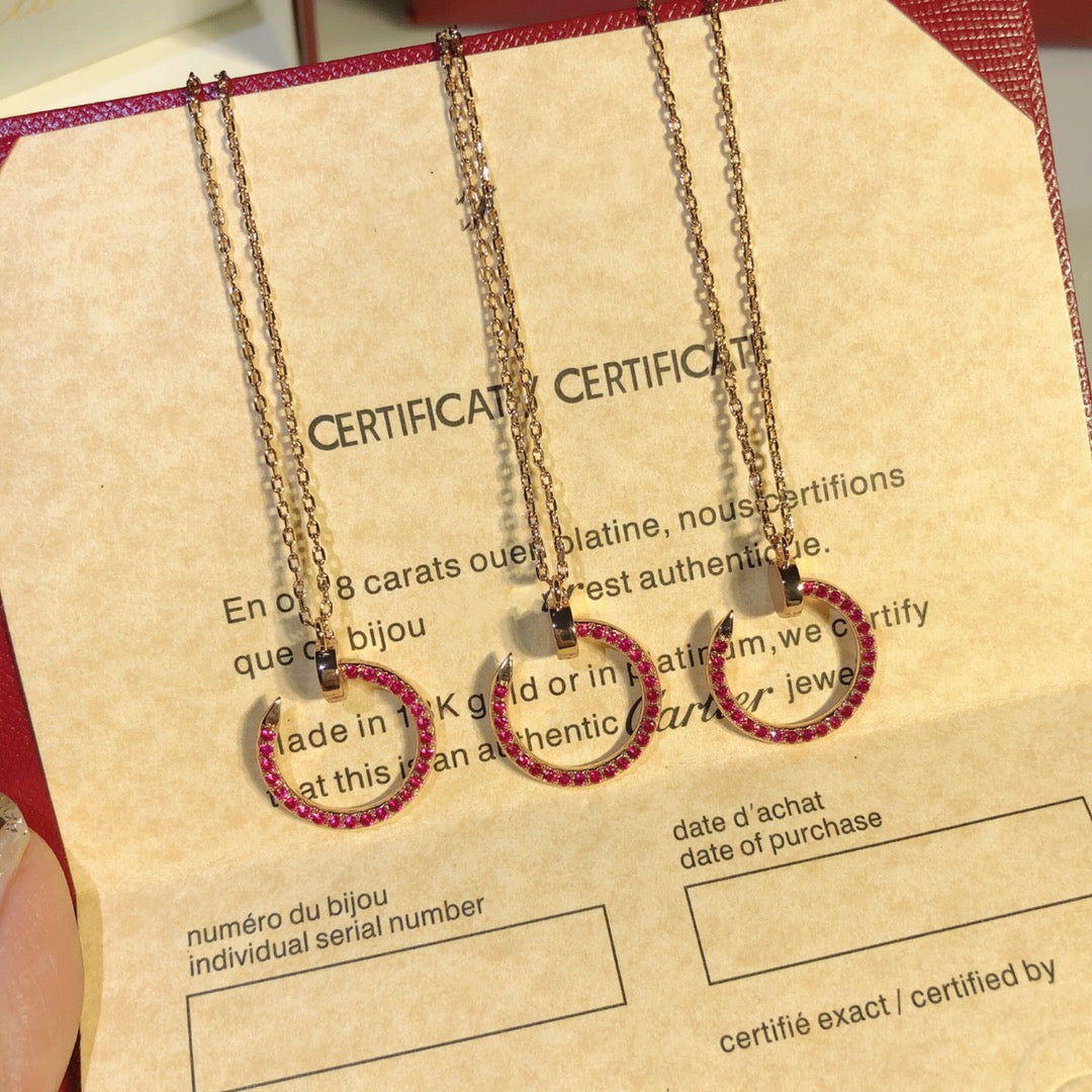 [Avelora Jewelry ]JUSTE NECKLACE GOLD RED DIAMONDS