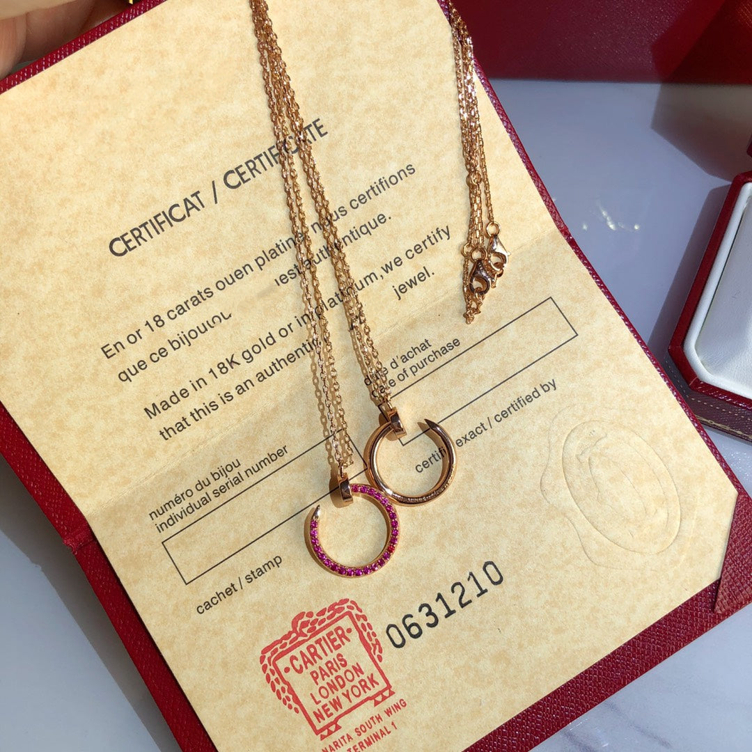 [Avelora Jewelry ]JUSTE NECKLACE GOLD RED DIAMONDS