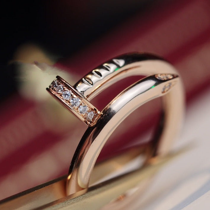 [Avelora Jewelry ]JUSTE RING 2.65MM PINK GOLD DIAMOND