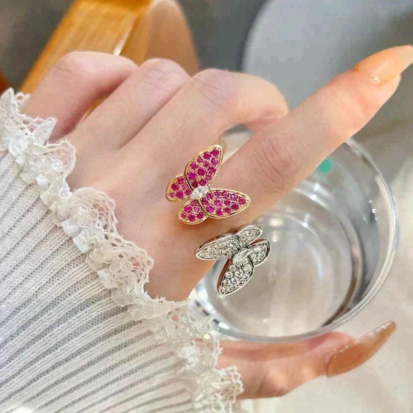 [Avelora Jewelry ]TWIN BUTTERFLY DIAMOND RING