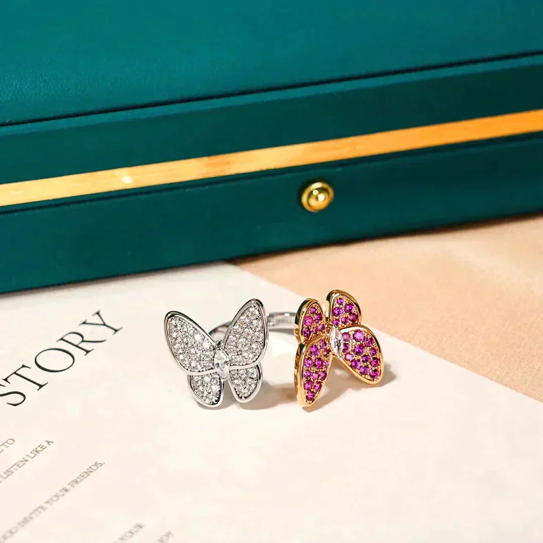 [Avelora Jewelry ]TWIN BUTTERFLY DIAMOND RING