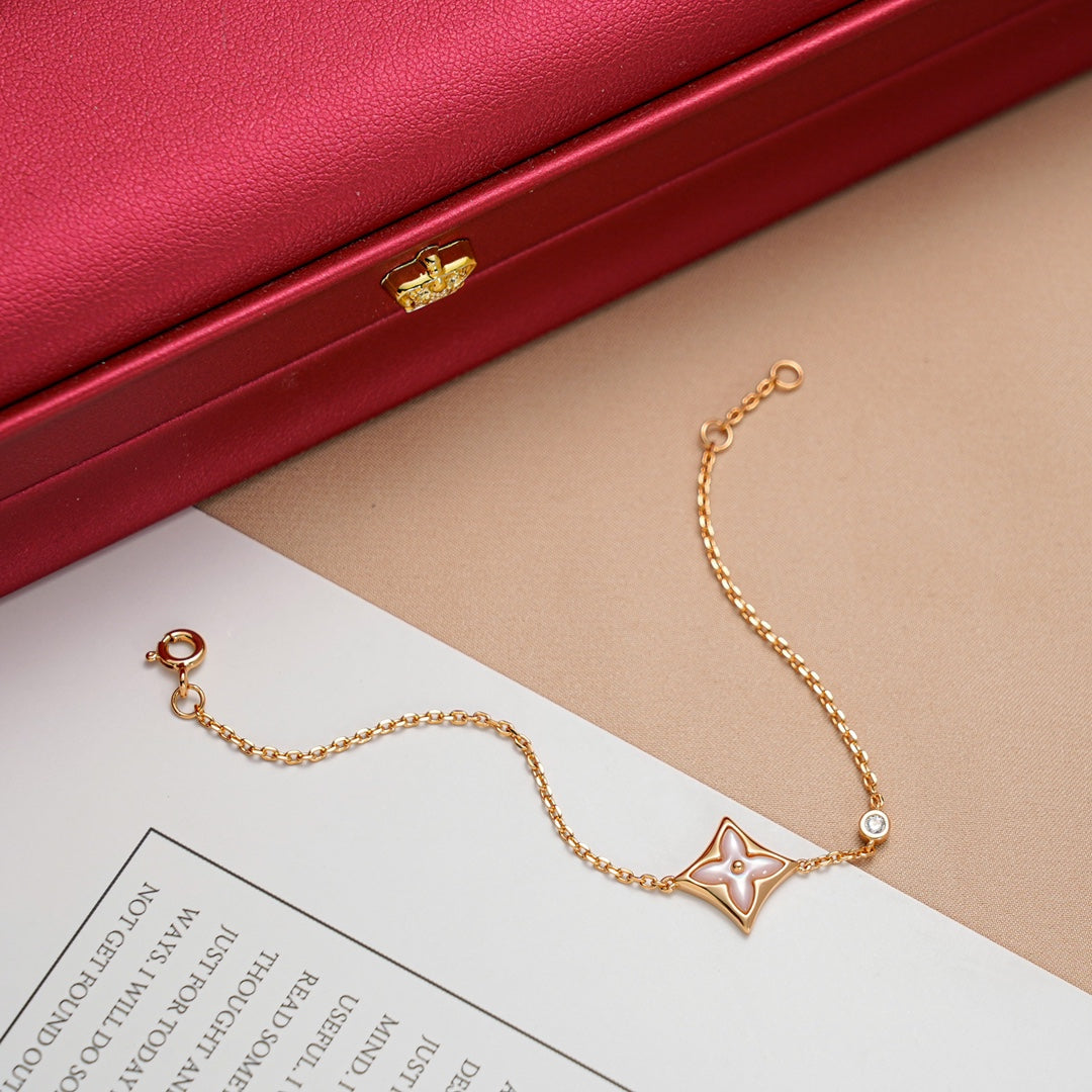 [Avelora Jewelry ]STAR 1 DIAMOND PINK GOLD BRACELET
