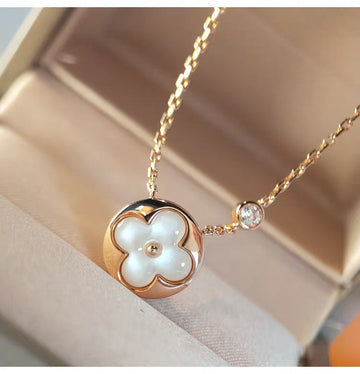 [Avelora Jewelry ]SUN MOP GOLD 1 DIAMOND NECKLACE