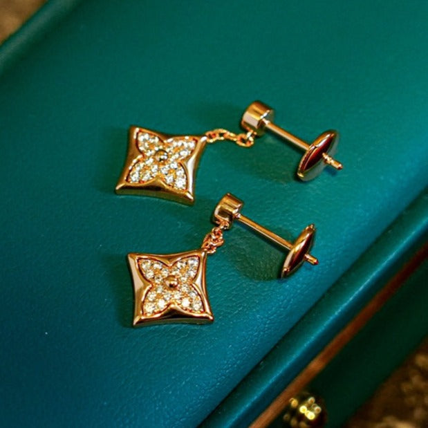[Avelora]STAR DIAMONDS EARRINGS GOLD