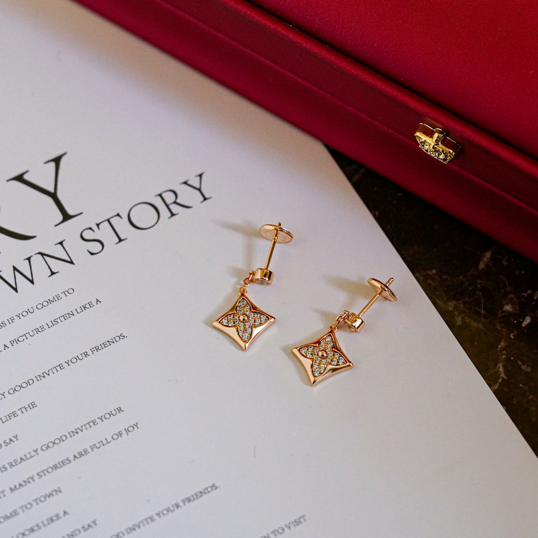 [Avelora]STAR DIAMONDS EARRINGS GOLD