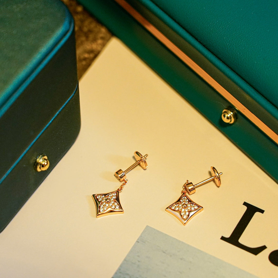 [Avelora]STAR DIAMONDS EARRINGS GOLD