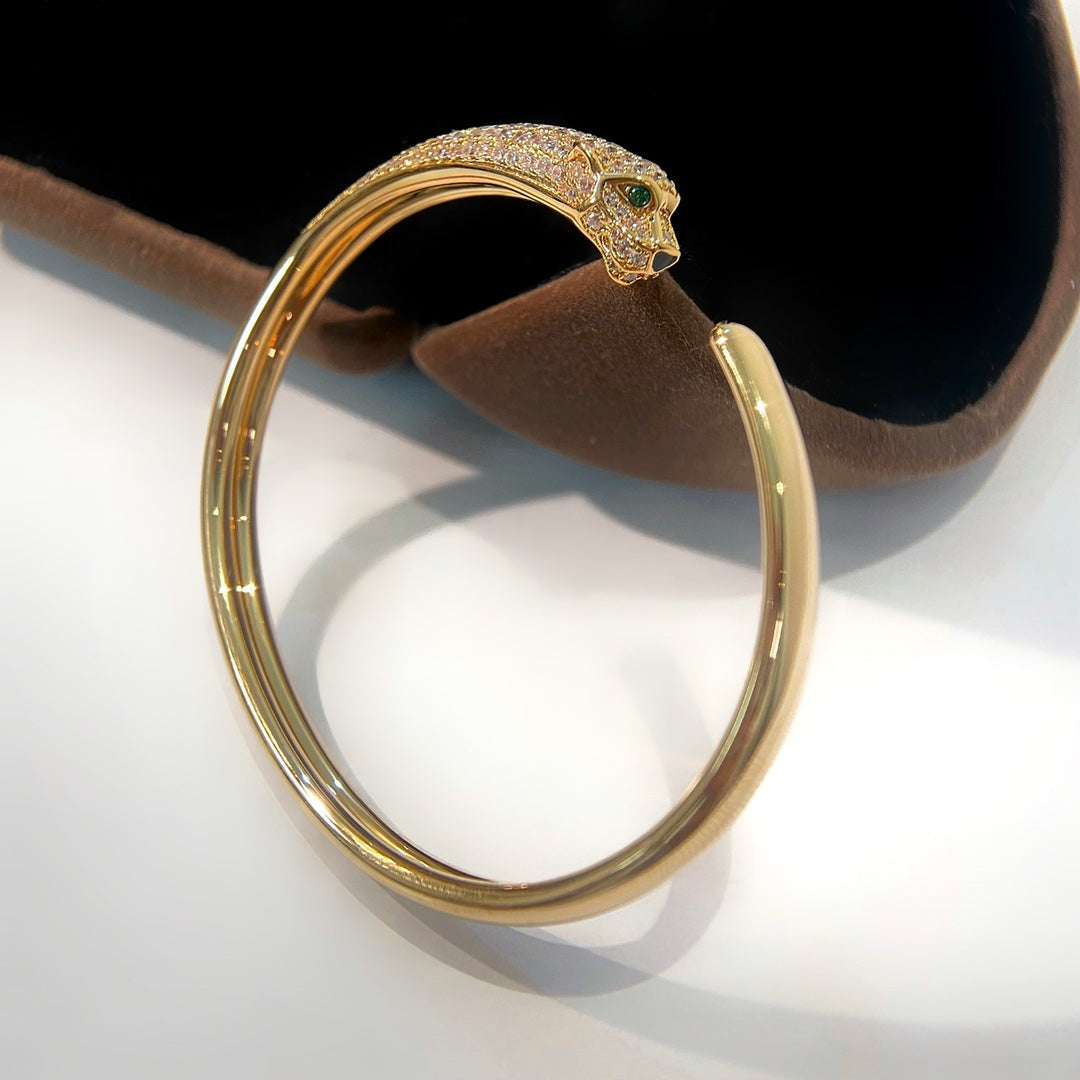 [Avelora Jewelry ]PANTHERE GOLD DIAMOND OPEN BRACELET