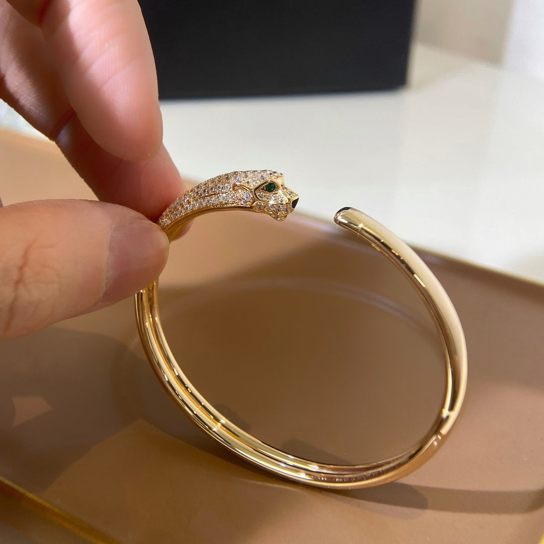 [Avelora Jewelry ]PANTHERE GOLD DIAMOND OPEN BRACELET