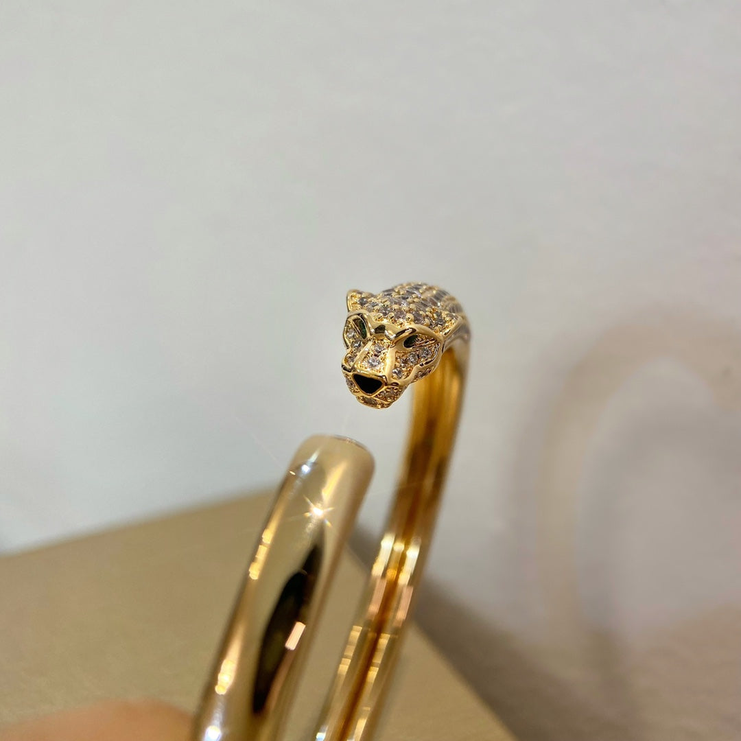[Avelora Jewelry ]PANTHERE GOLD DIAMOND OPEN BRACELET