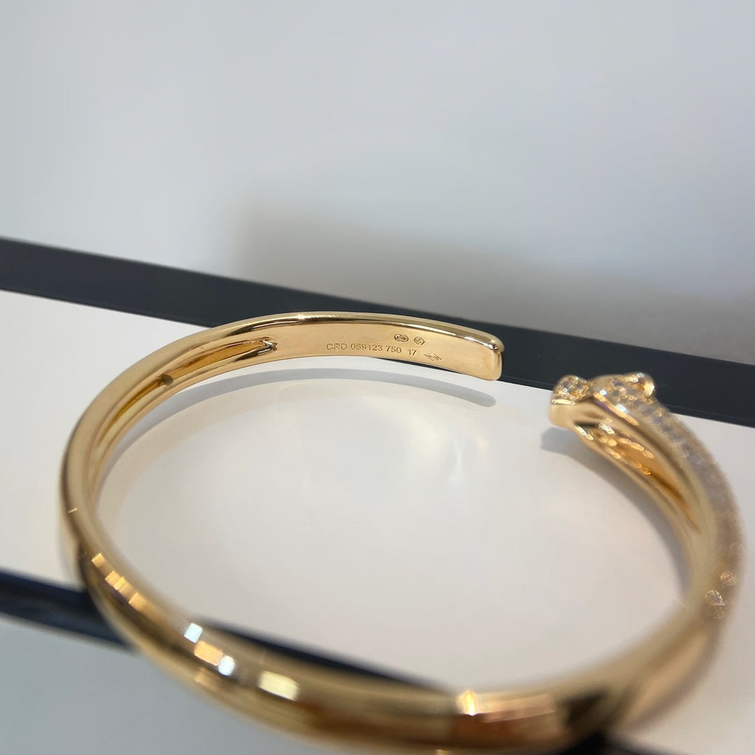 [Avelora Jewelry ]PANTHERE GOLD DIAMOND OPEN BRACELET
