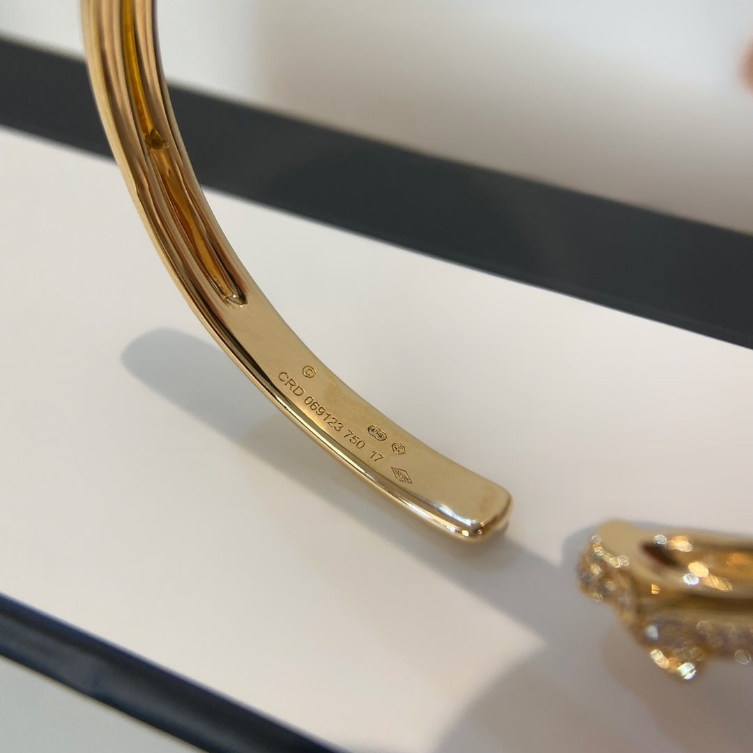 [Avelora Jewelry ]PANTHERE GOLD DIAMOND OPEN BRACELET