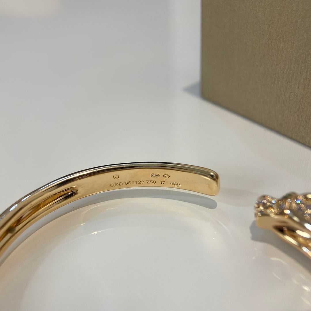 [Avelora Jewelry ]PANTHERE GOLD DIAMOND OPEN BRACELET