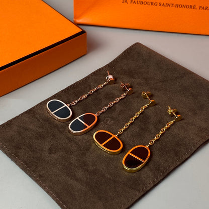 [Avelora]CHAINE VERSO BLACK CERAMIC EARRINGS
