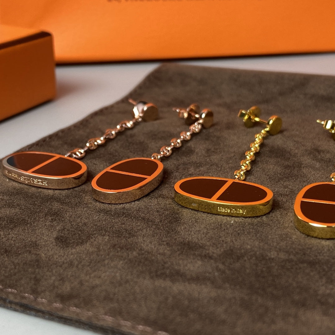 [Avelora]CHAINE VERSO BLACK CERAMIC EARRINGS
